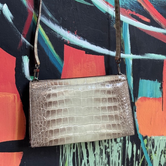 Giorgio Armani Vintage Crocodile Leather Shoulder Bag - Picture 3 of 9